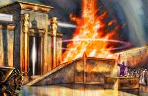 Image result for fire of the lord consumed burnt offering on wilderness tabernacle altar